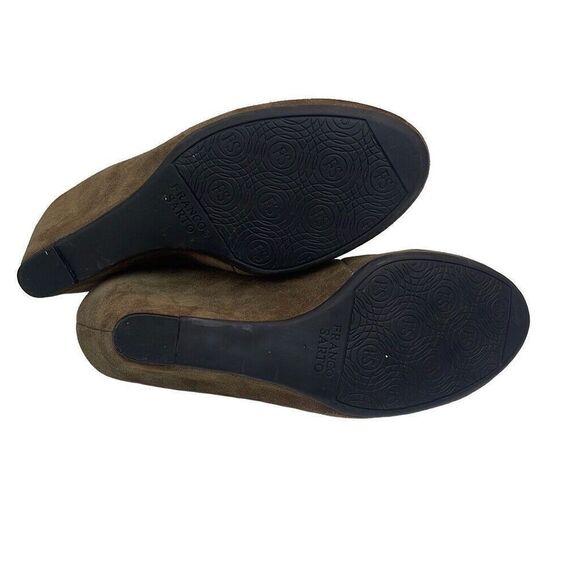 Franco Sarto Wedge Shoe Comfort Womens 7 Zaina Tan Suede Slip On Round Toe - Picture 9 of 9